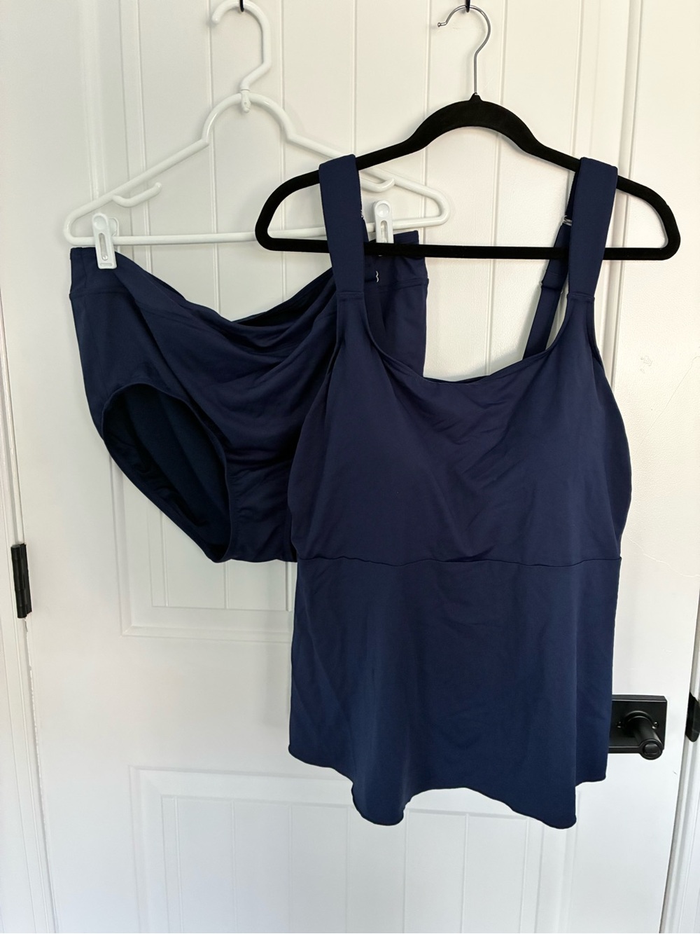 Lands' End Navy Tankini Top with Matching Brief